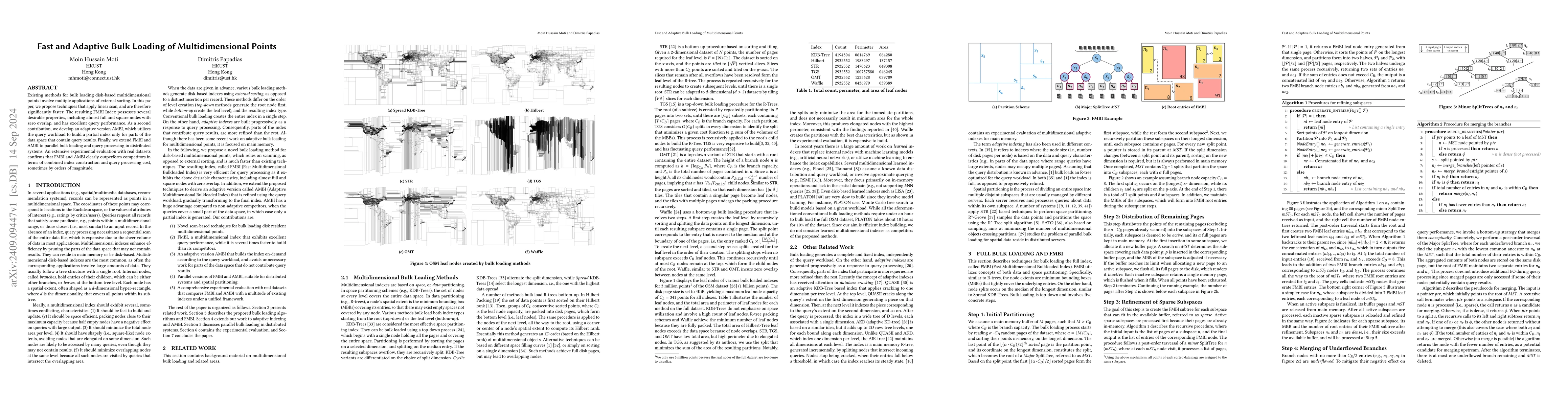 Thumbnail for Fast and Adaptive Bulk Loading of Multidimensional Points