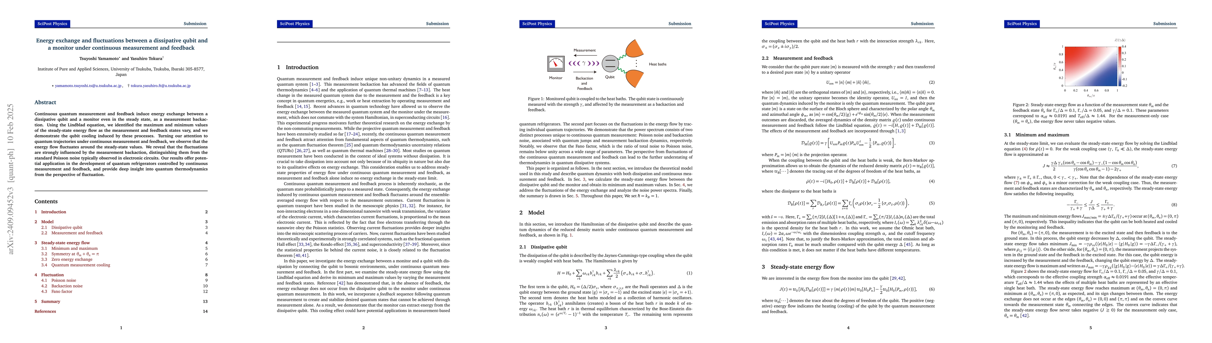 Thumbnail for Heat current and fluctuations between a dissipative qubit and a monitor
  under continuous measurement and feedback