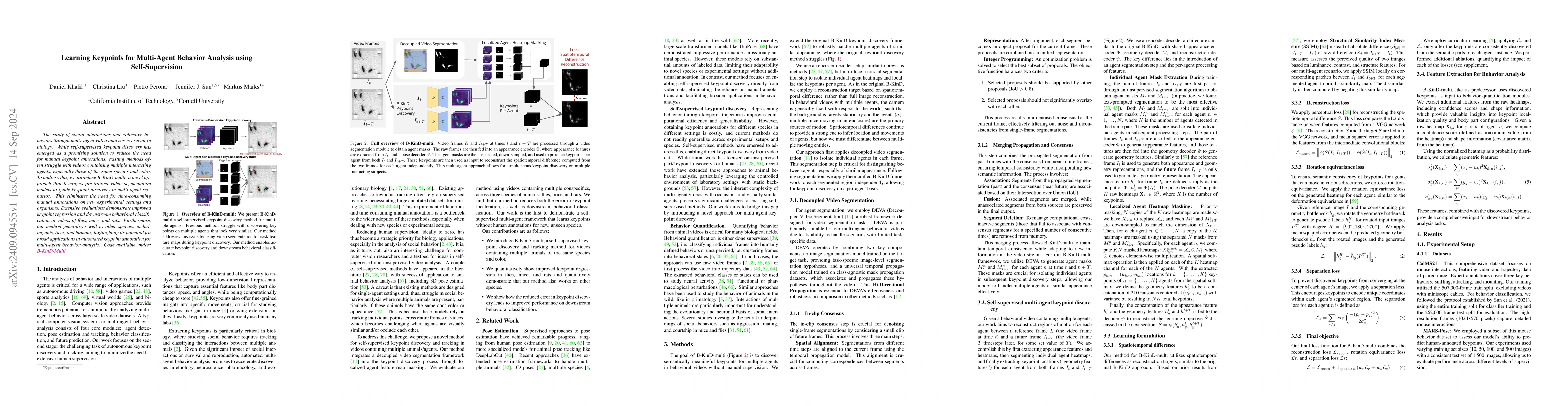 Thumbnail for Learning Keypoints for Multi-Agent Behavior Analysis using
  Self-Supervision