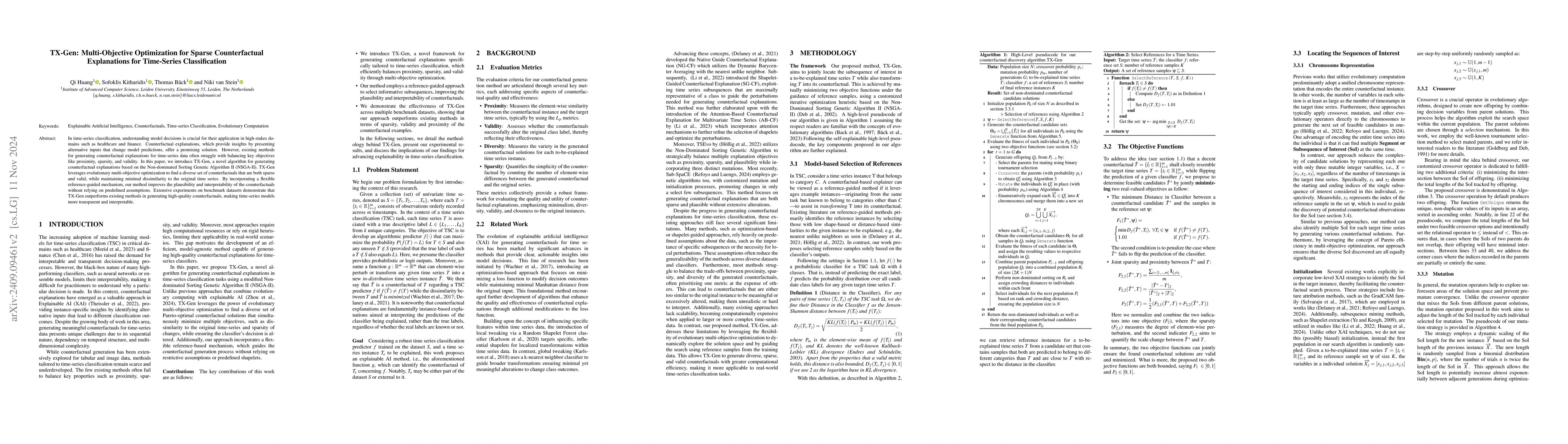 Thumbnail for TX-Gen: Multi-Objective Optimization for Sparse Counterfactual
  Explanations for Time-Series Classification