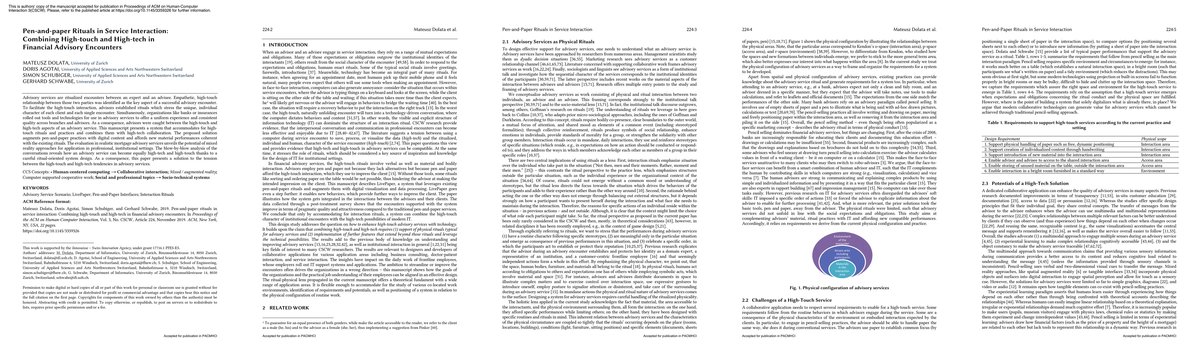 Thumbnail for Pen-and-paper Rituals in Service Interaction: Combining High-touch and
  High-tech in Financial Advisory Encounters