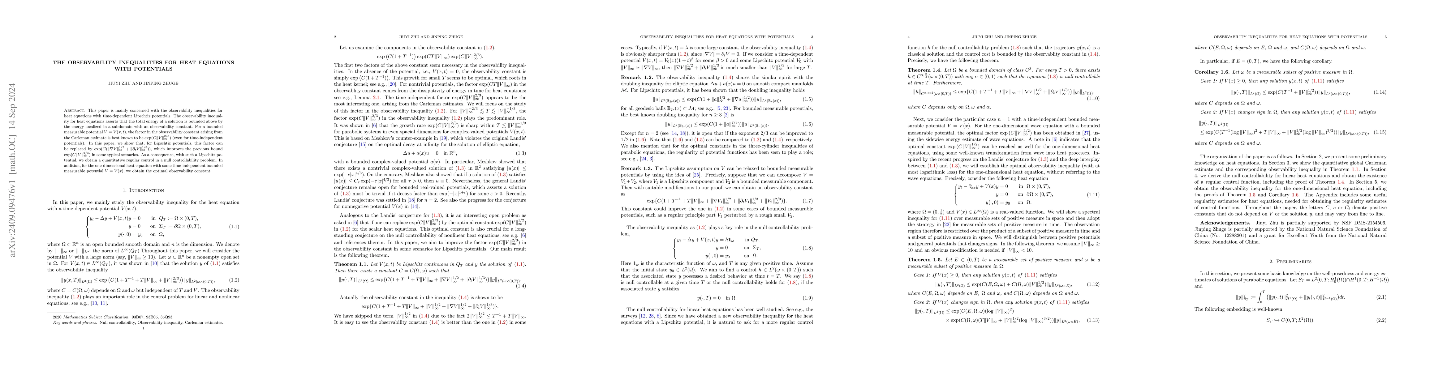 Thumbnail for Observability inequalities for heat equations with potentials