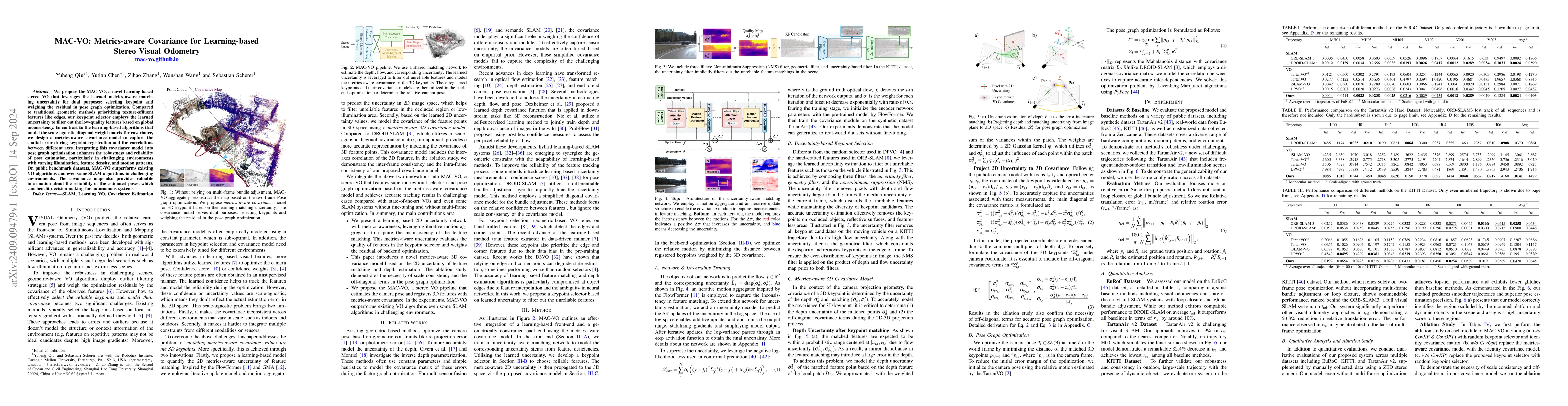 Thumbnail for MAC-VO: Metrics-aware Covariance for Learning-based Stereo Visual
  Odometry