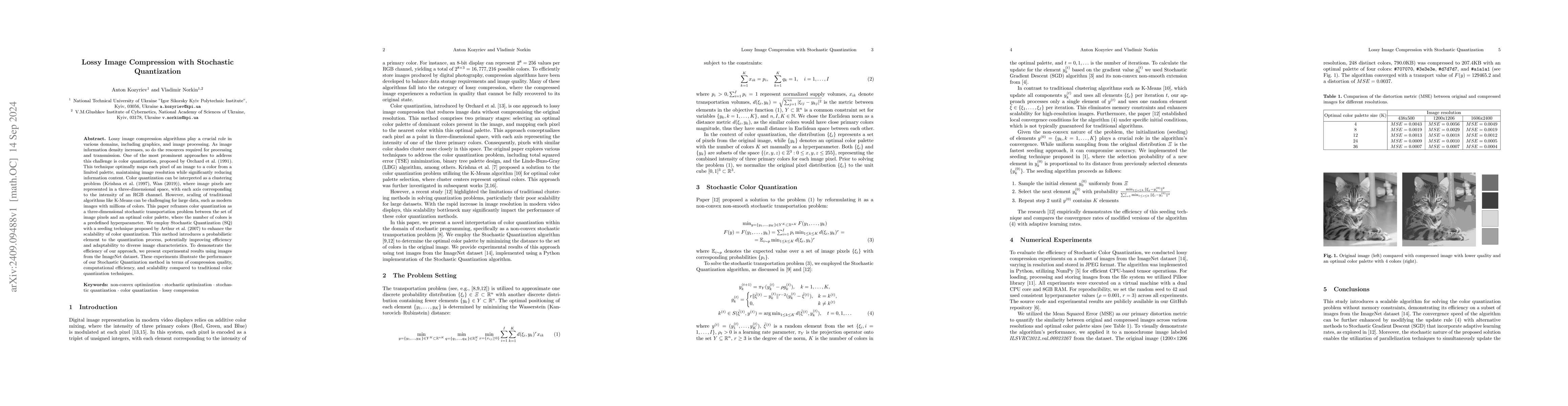 Thumbnail for Lossy Image Compression with Stochastic Quantization