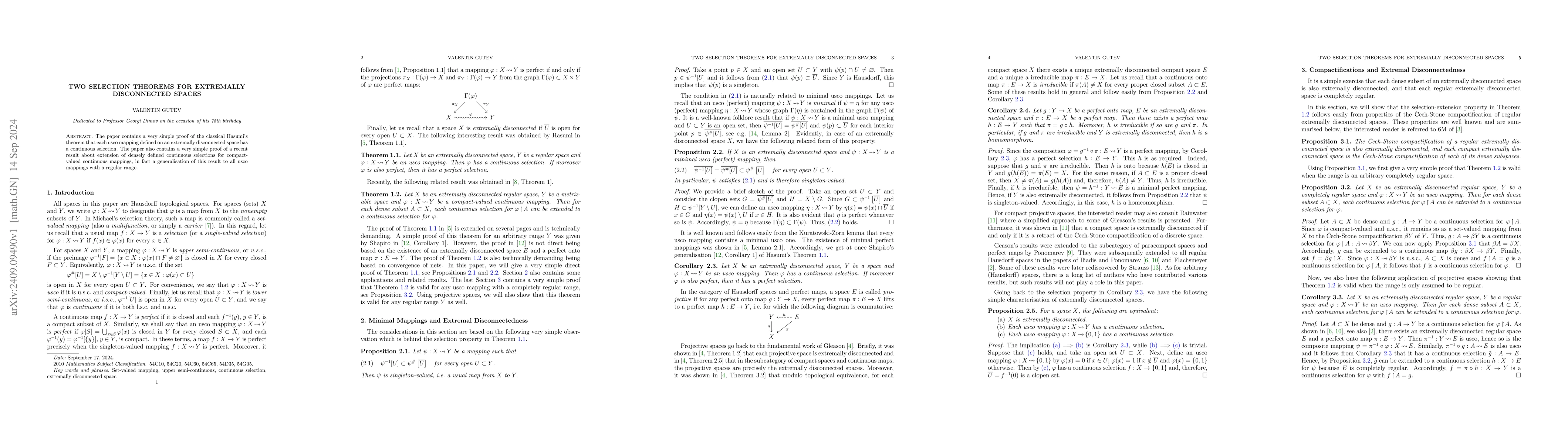 Thumbnail for Two Selection Theorems for Extremally Disconnected Spaces