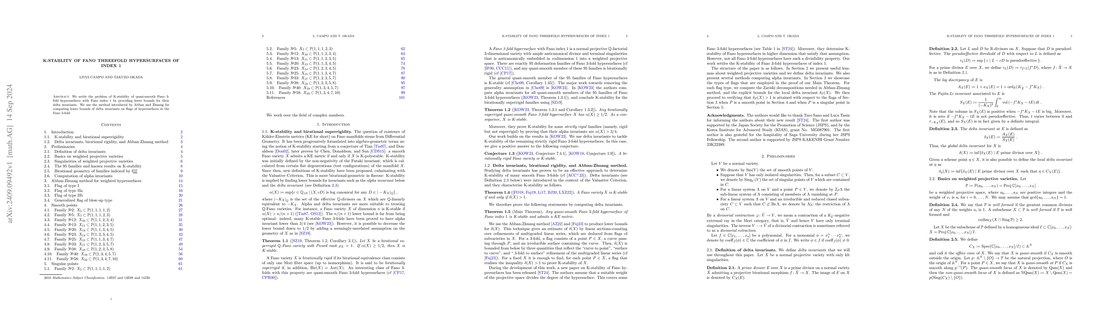 Thumbnail for K-stablity of Fano threefold hypersurfaces of index 1
