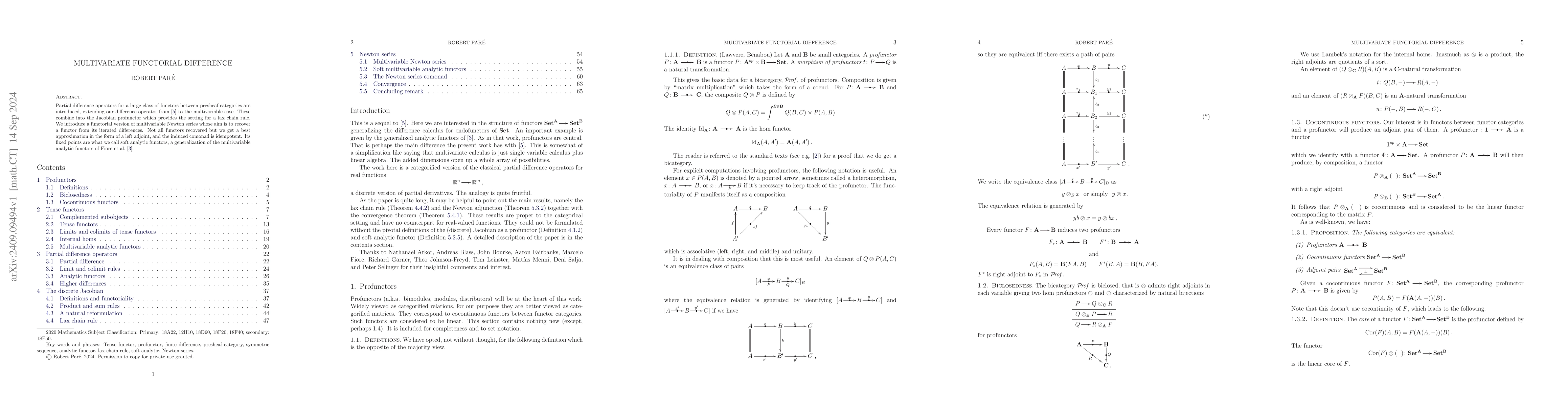 Thumbnail for Multivariate functorial difference
