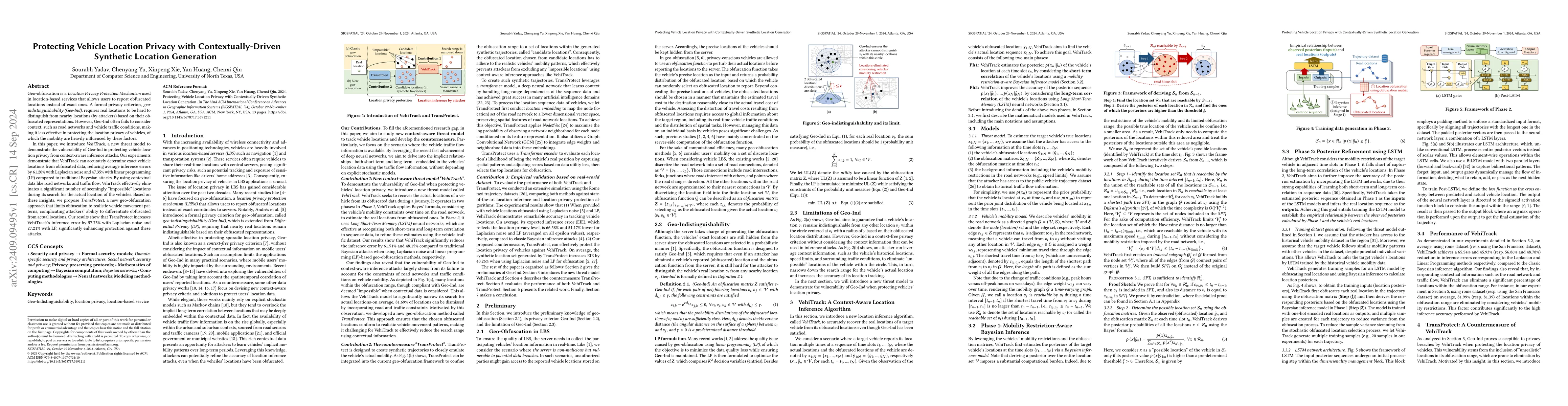 Thumbnail for Protecting Vehicle Location Privacy with Contextually-Driven Synthetic
  Location Generation