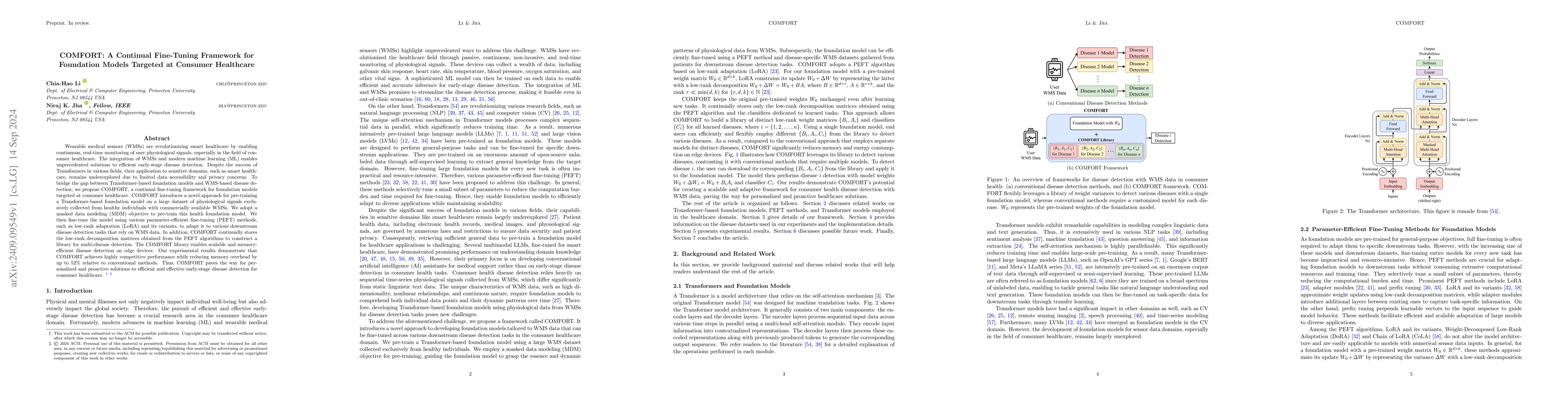 Thumbnail for COMFORT: A Continual Fine-Tuning Framework for Foundation Models
  Targeted at Consumer Healthcare
