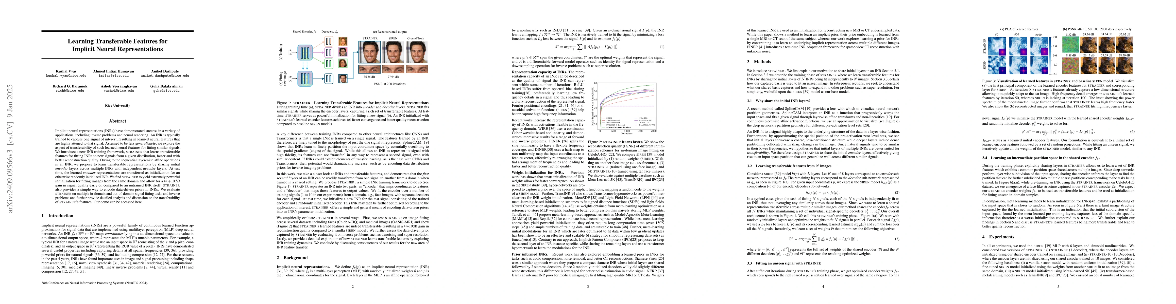 Thumbnail for Learning Transferable Features for Implicit Neural Representations