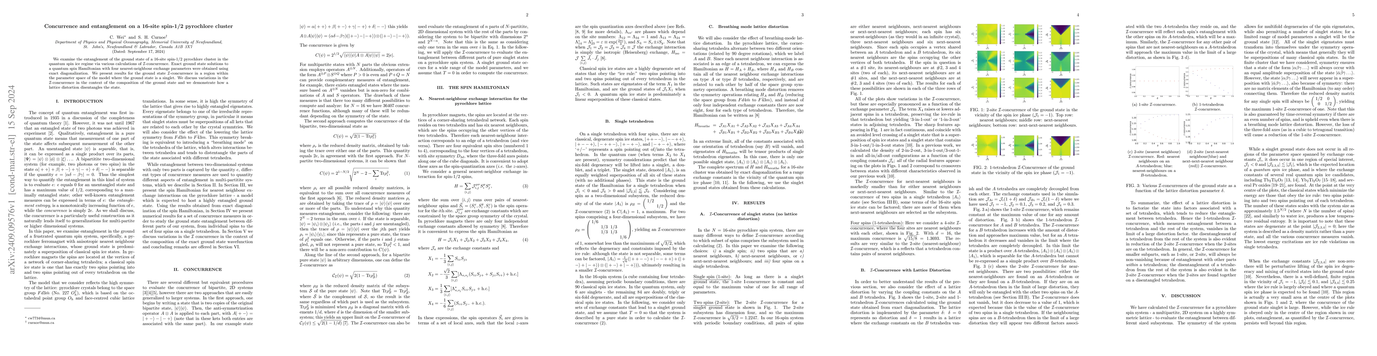 Thumbnail for Concurrence and entanglement on a 16-site spin-1/2 pyrochlore cluster