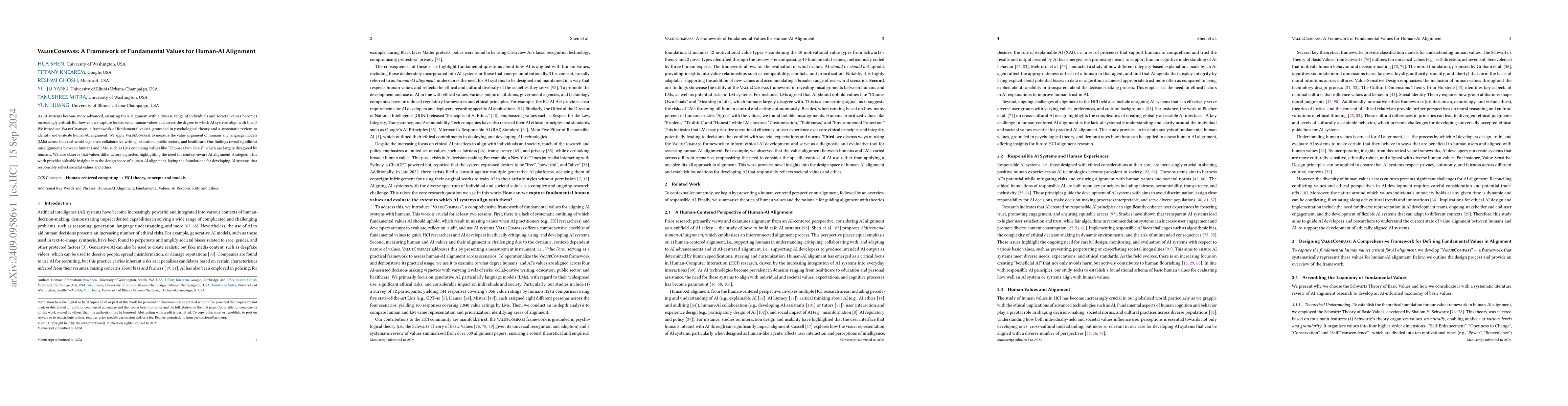 Thumbnail for ValueCompass: A Framework of Fundamental Values for Human-AI Alignment