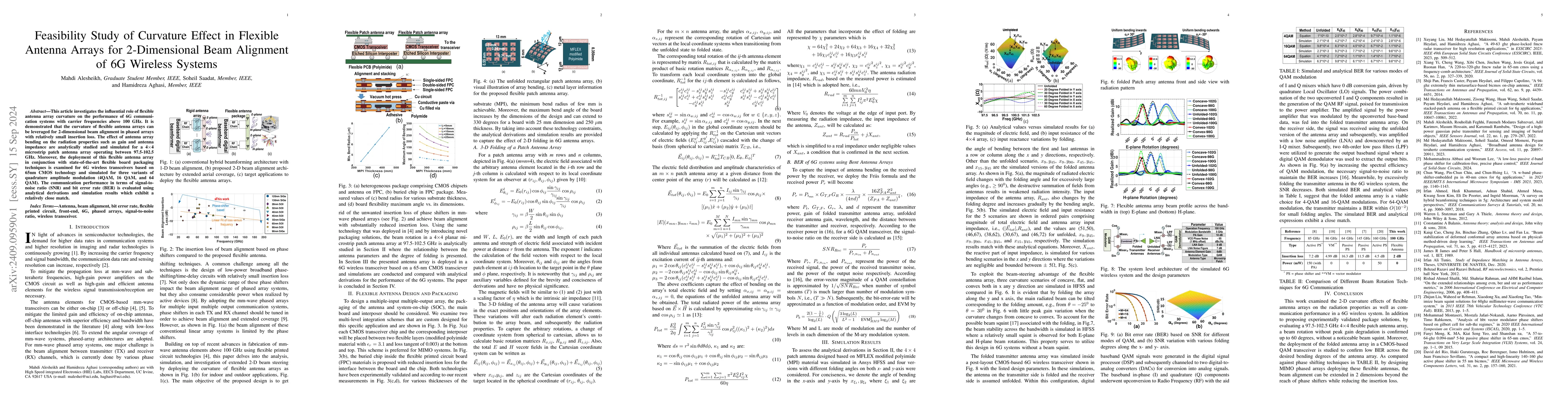 Thumbnail for Feasibility Study of Curvature Effect in Flexible Antenna Arrays for
  2-Dimensional Beam Alignment of 6G Wireless Systems