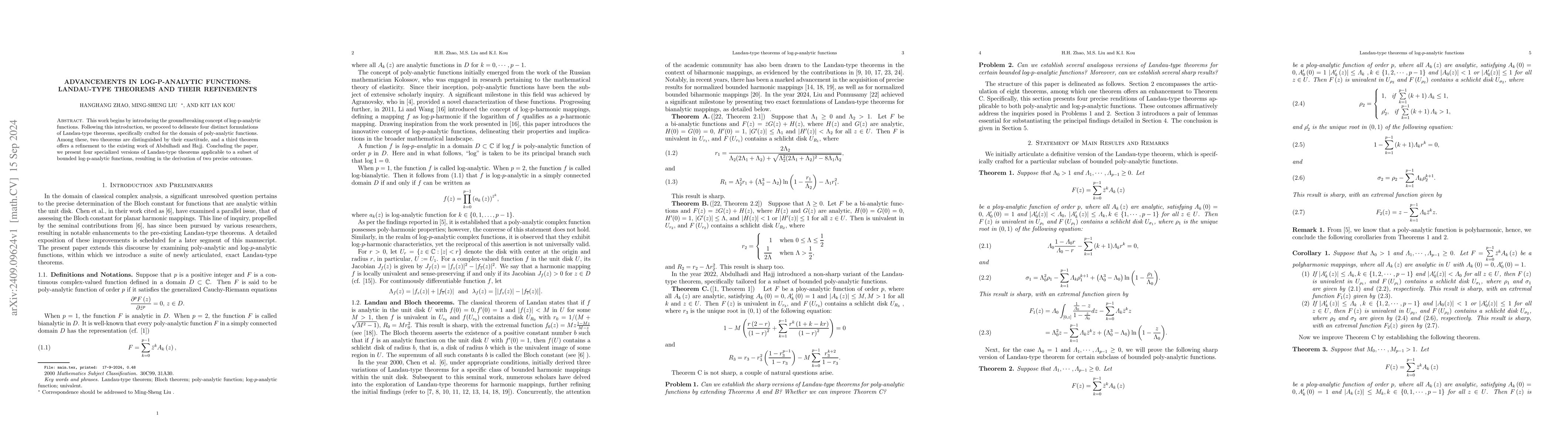 Thumbnail for Advancements in Log-P-Analytic Functions: Landau-Type Theorems and Their
  Refinements