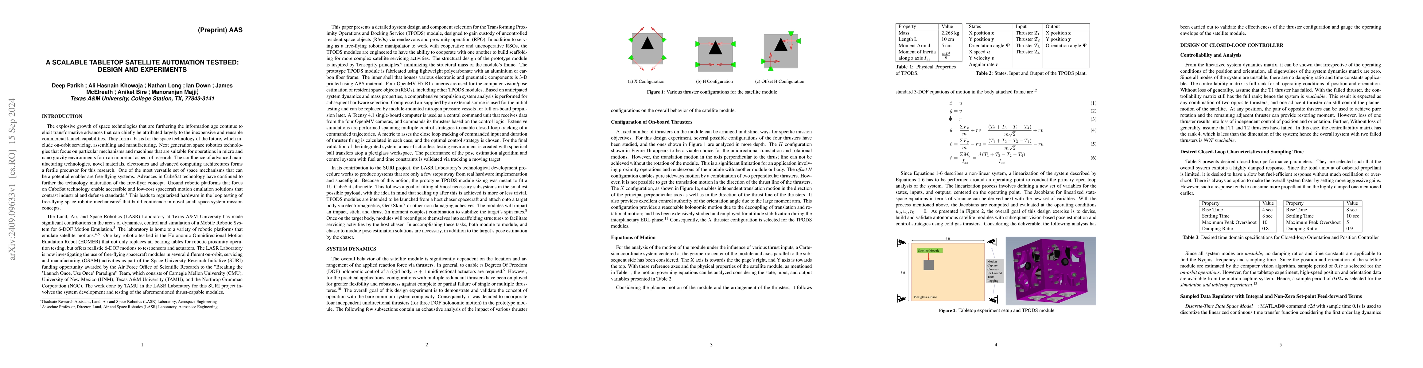 Thumbnail for A Scalable Tabletop Satellite Automation Testbed:Design And Experiments