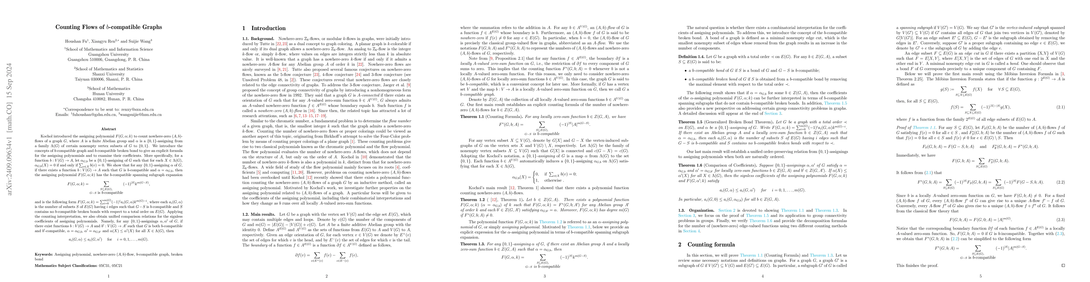 Thumbnail for Counting Flows of $b$-compatible Graphs