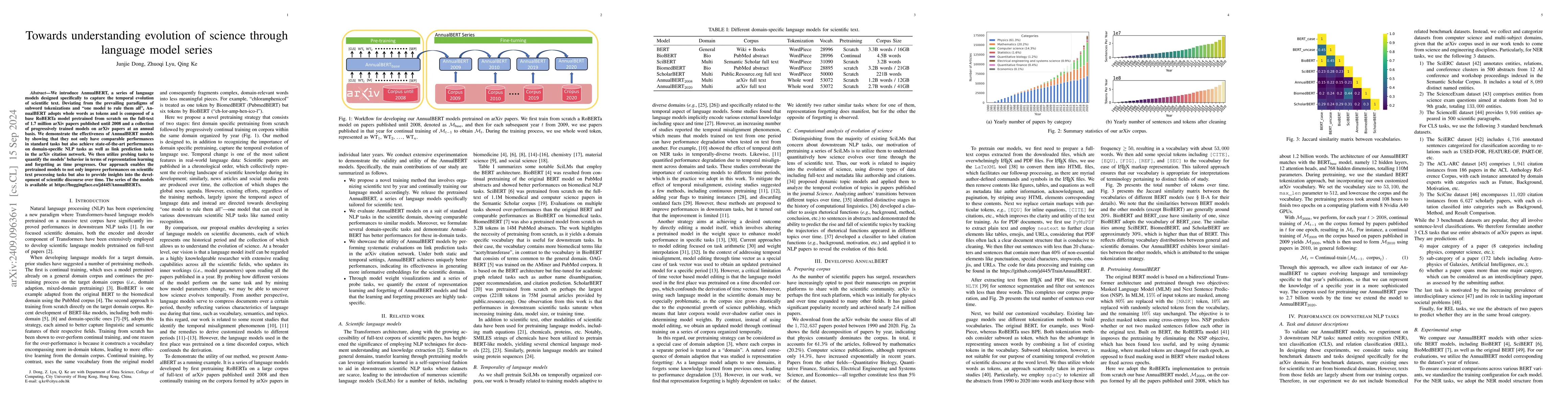 Thumbnail for Towards understanding evolution of science through language model series