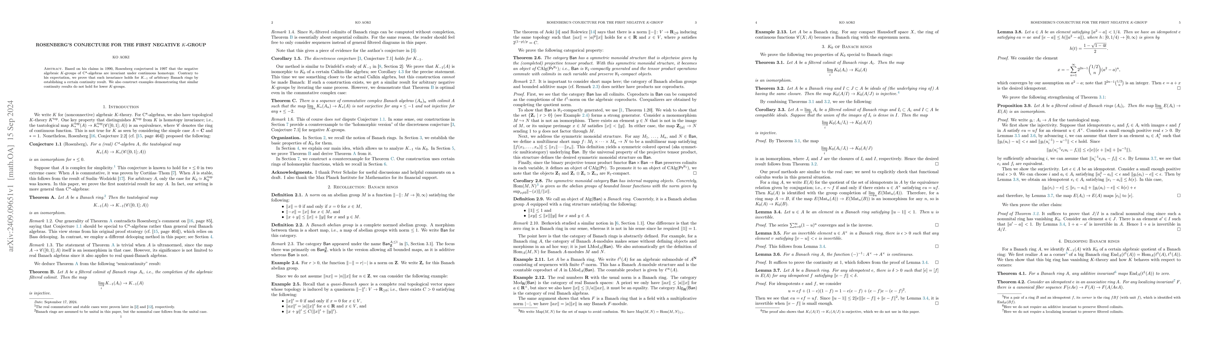 Thumbnail for Rosenberg's conjecture for the first negative $K$-group