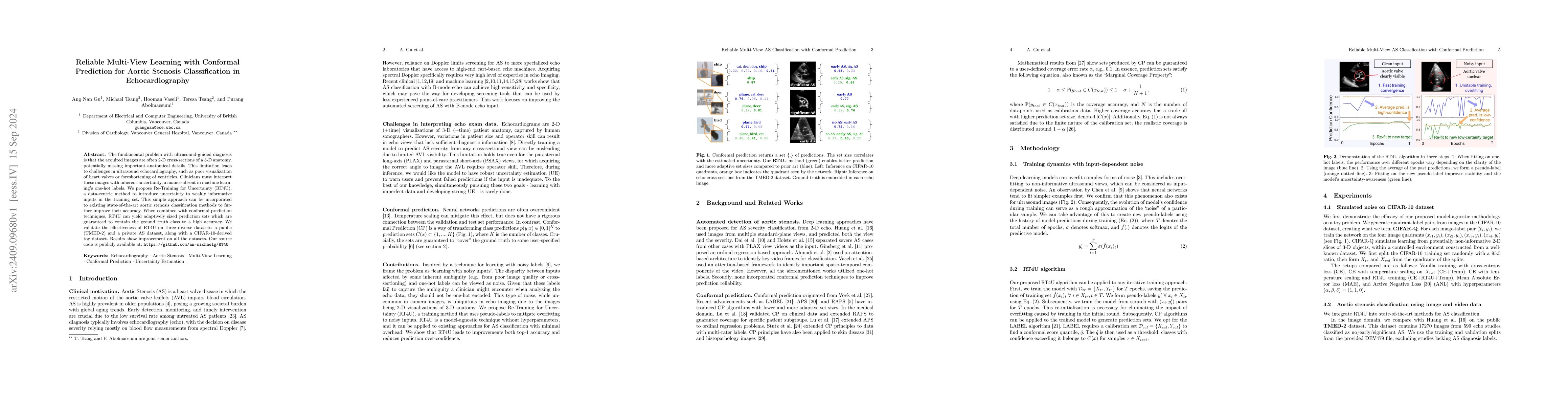 Thumbnail for Reliable Multi-View Learning with Conformal Prediction for Aortic
  Stenosis Classification in Echocardiography