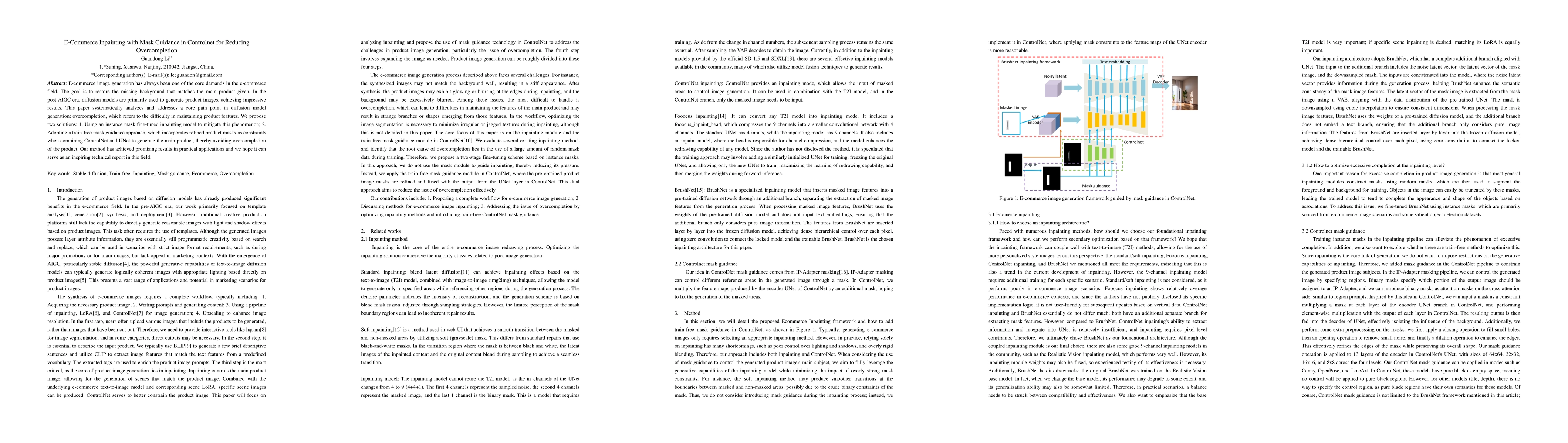 Thumbnail for E-Commerce Inpainting with Mask Guidance in Controlnet for Reducing
  Overcompletion
