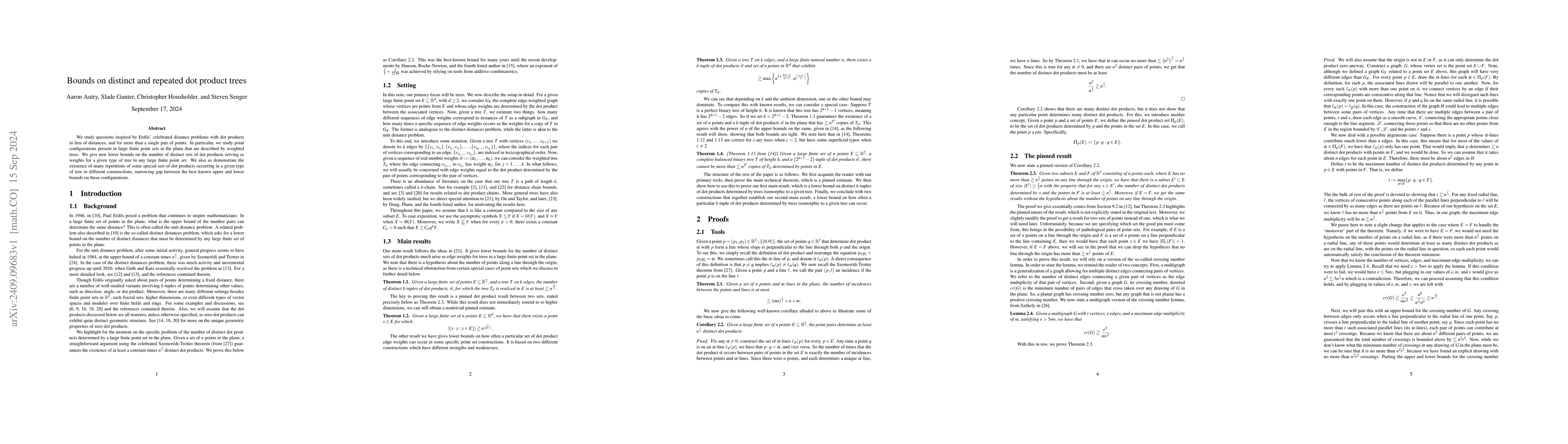 Thumbnail for Bounds on distinct and repeated dot product trees