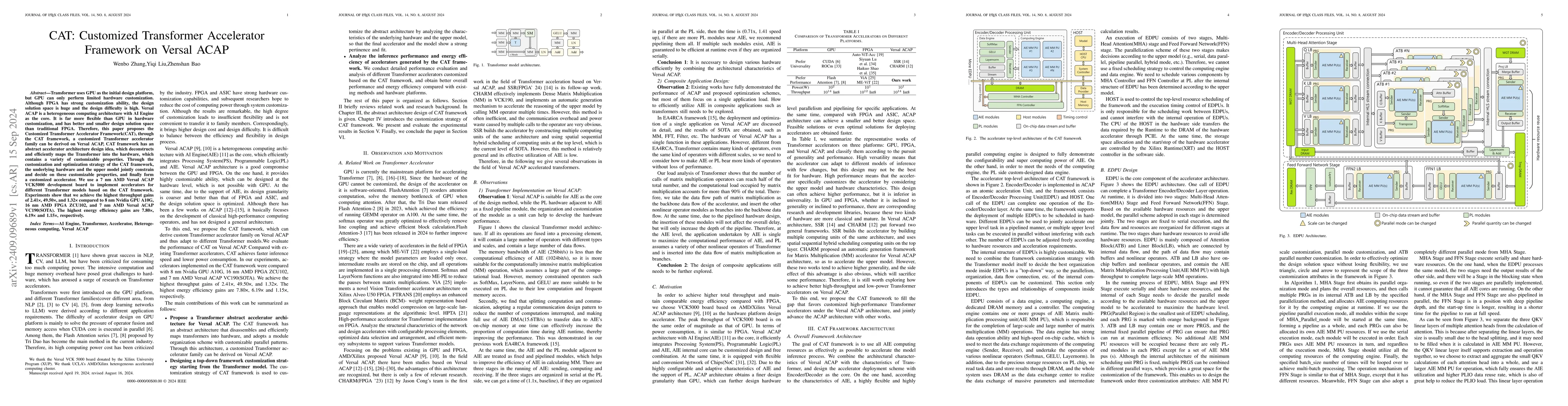 Thumbnail for CAT: Customized Transformer Accelerator Framework on Versal ACAP