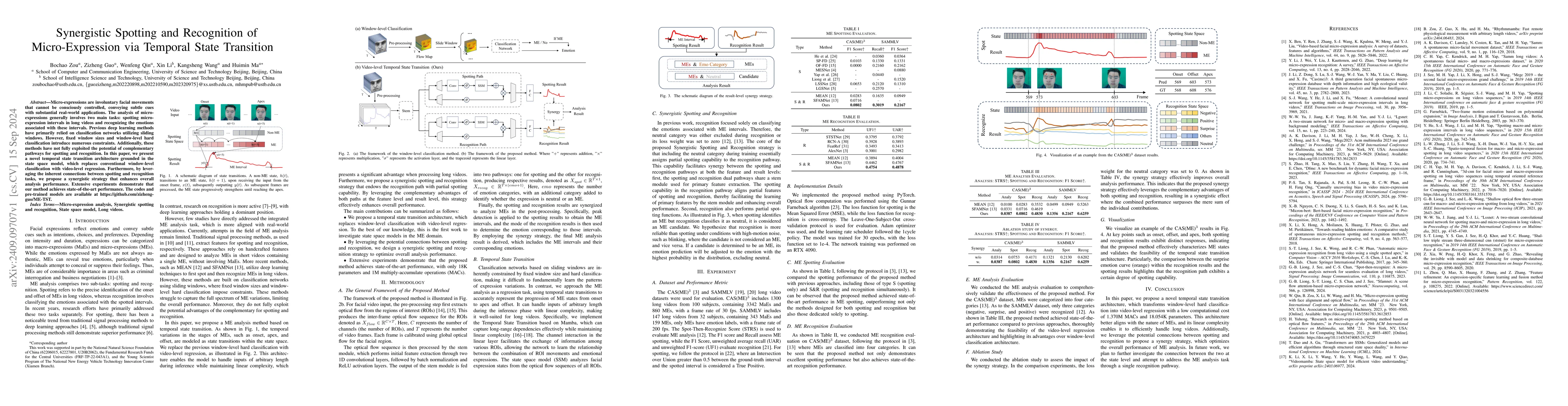 Thumbnail for Synergistic Spotting and Recognition of Micro-Expression via Temporal
  State Transition