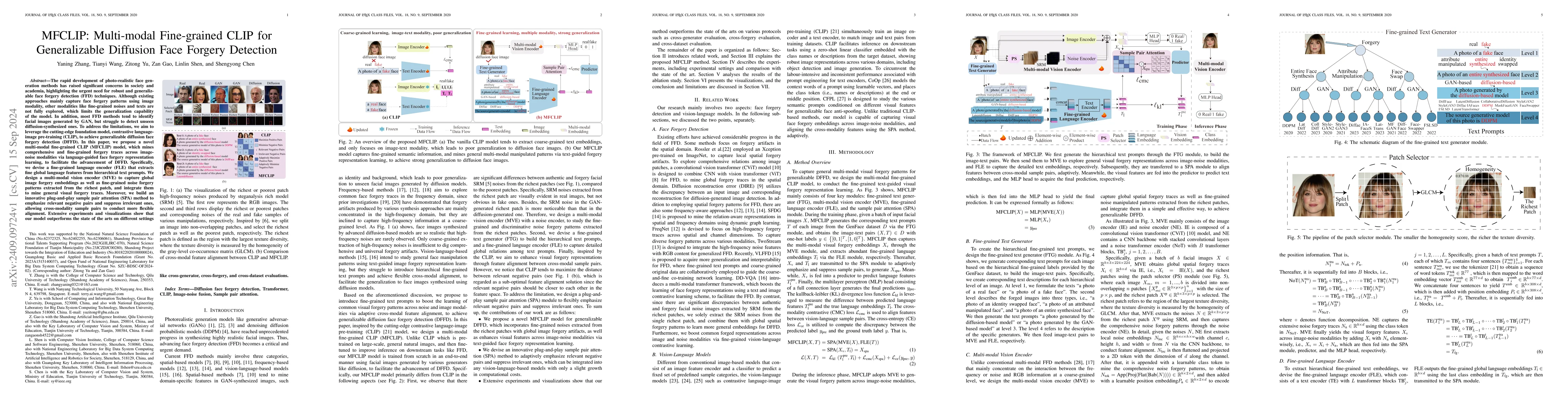 Thumbnail for MFCLIP: Multi-modal Fine-grained CLIP for Generalizable Diffusion Face
  Forgery Detection