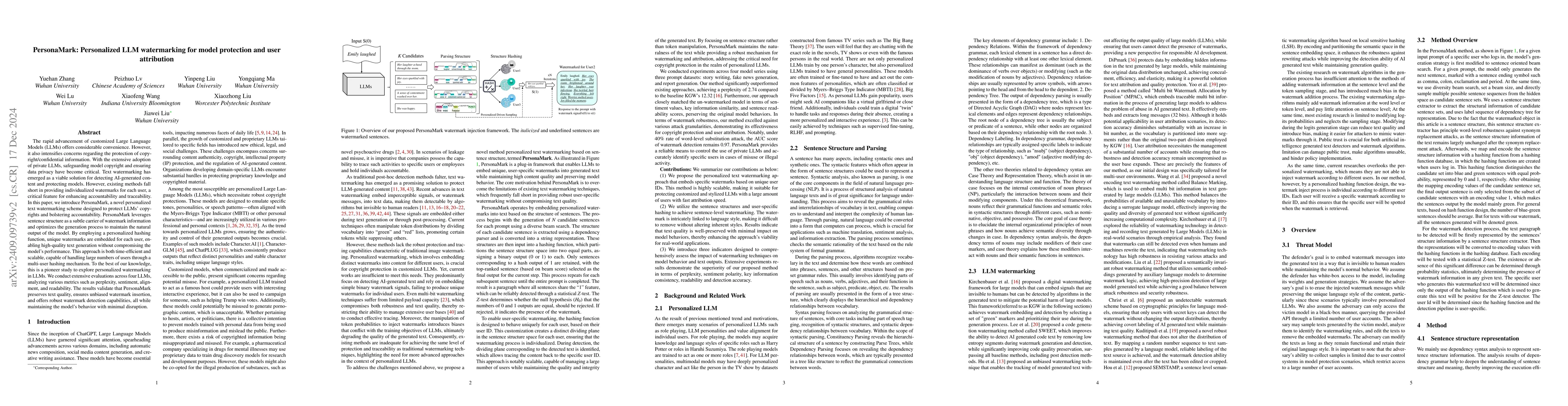Thumbnail for PersonaMark: Personalized LLM watermarking for model protection and user
  attribution