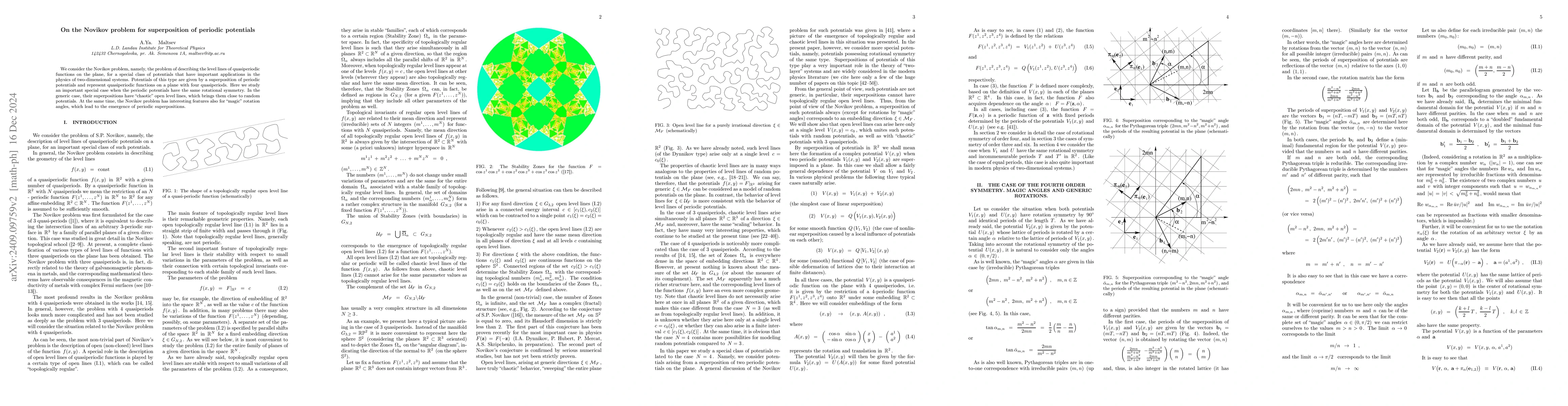 Thumbnail for On the Novikov problem for superposition of periodic potentials