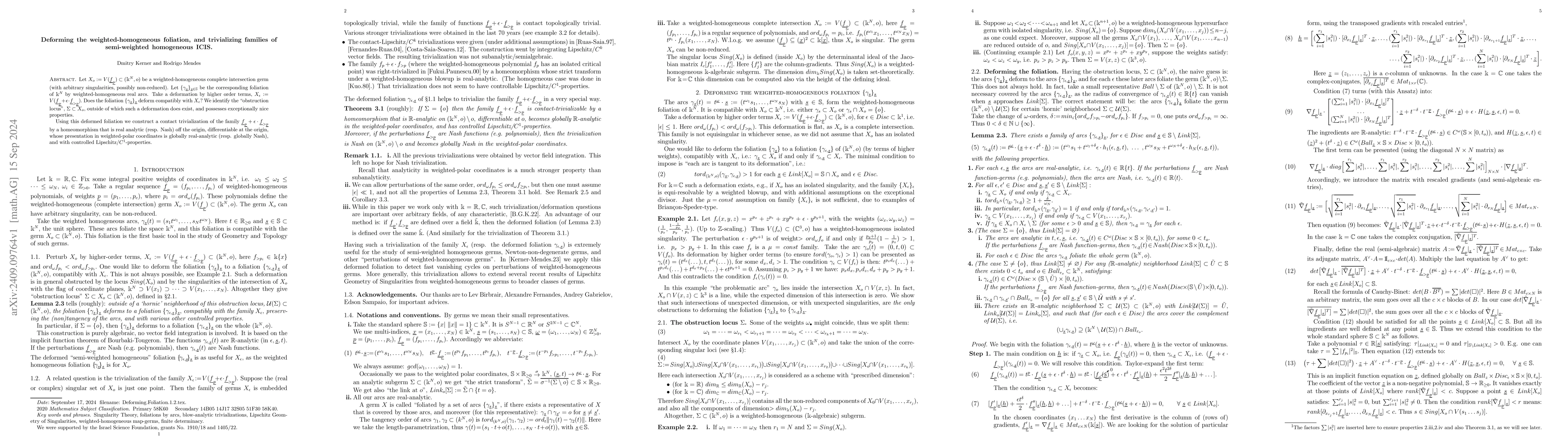 Thumbnail for Deforming the weighted-homogeneous foliation, and trivializing families
  of semi-weighted homogeneous ICIS
