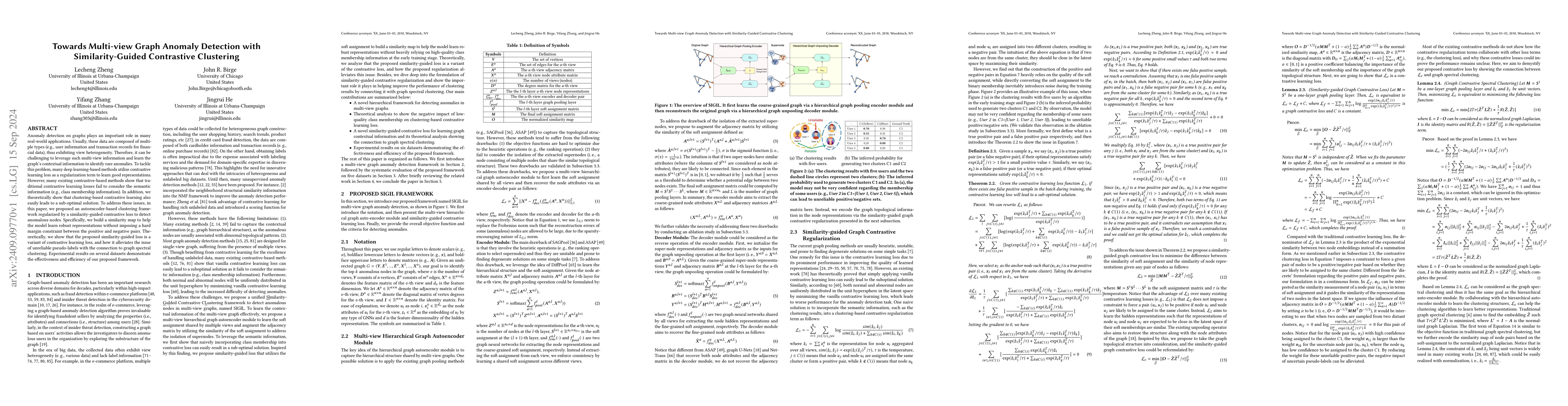 Thumbnail for Towards Multi-view Graph Anomaly Detection with Similarity-Guided
  Contrastive Clustering