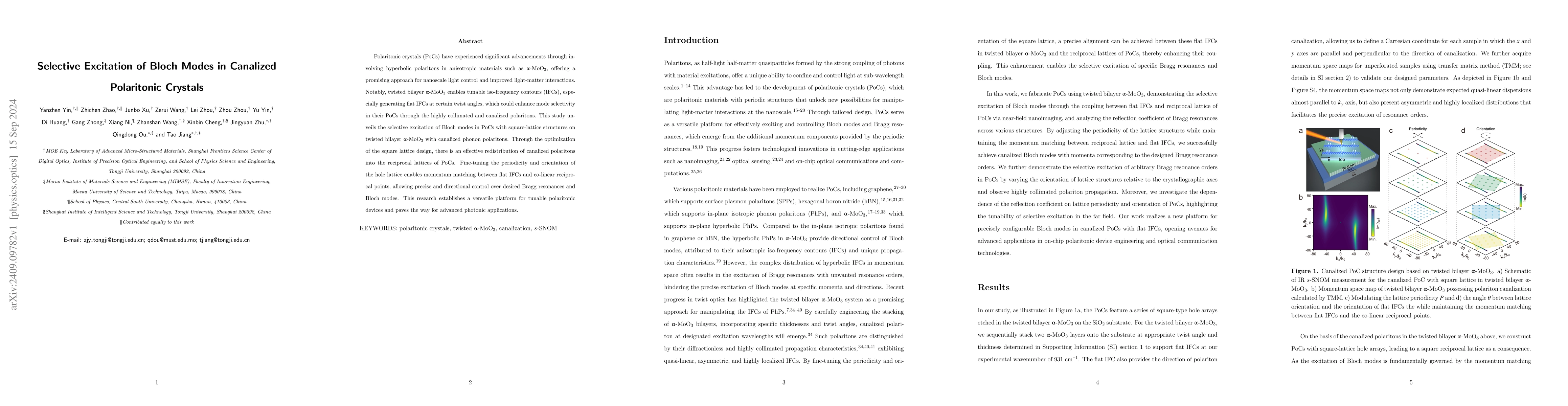 Thumbnail for Selective Excitation of Bloch Modes in Canalized Polaritonic Crystals