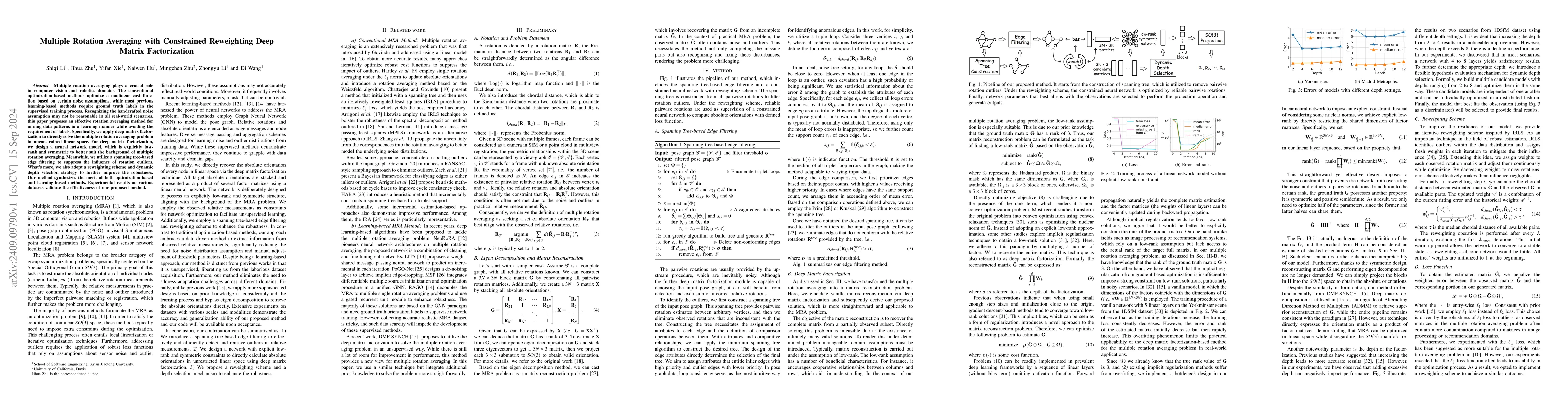 Thumbnail for Multiple Rotation Averaging with Constrained Reweighting Deep Matrix
  Factorization