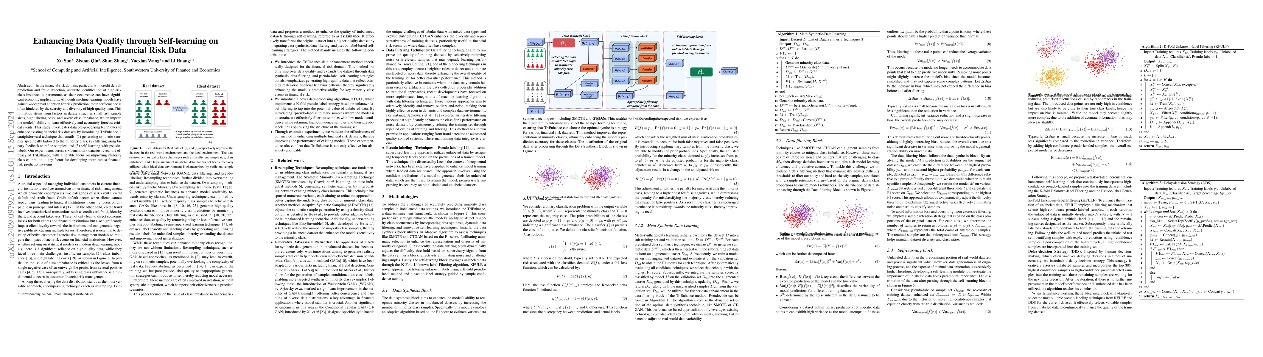 Thumbnail for Enhancing Data Quality through Self-learning on Imbalanced Financial
  Risk Data