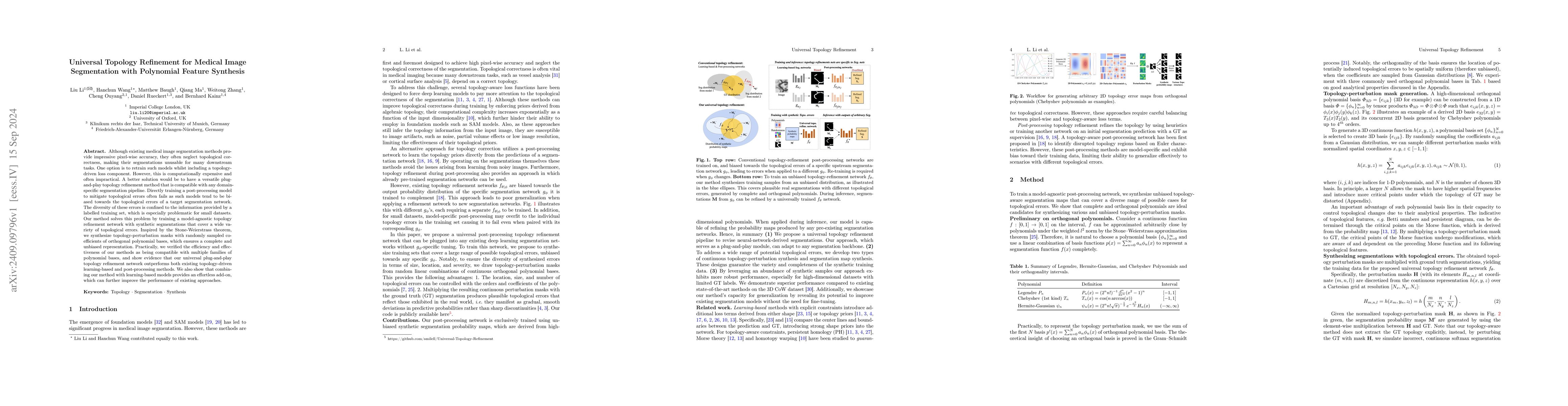 Thumbnail for Universal Topology Refinement for Medical Image Segmentation with
  Polynomial Feature Synthesis