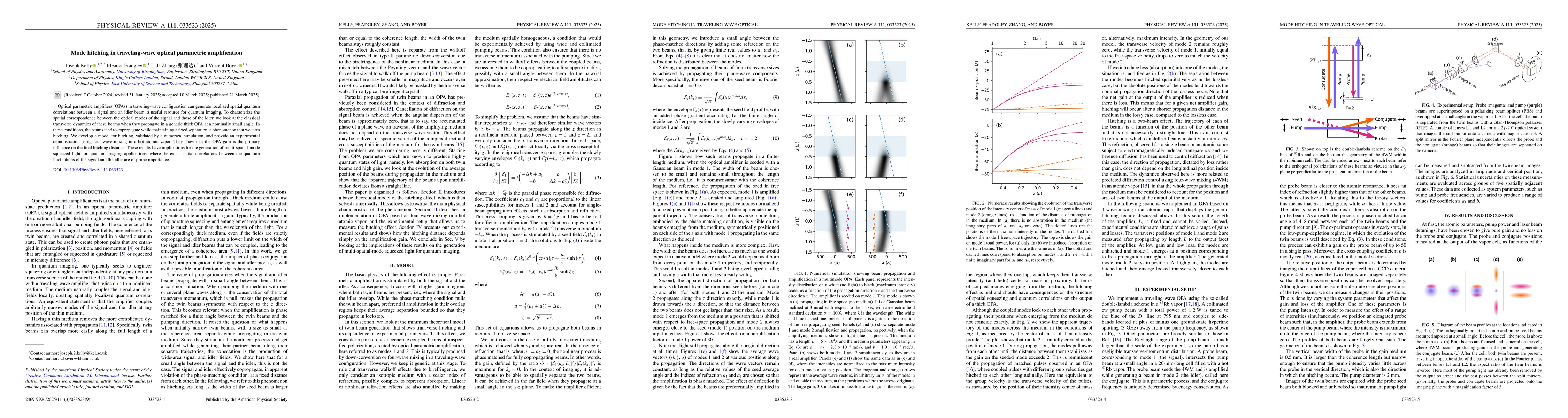 Thumbnail for Mode hitching in traveling-wave optical parametric amplification