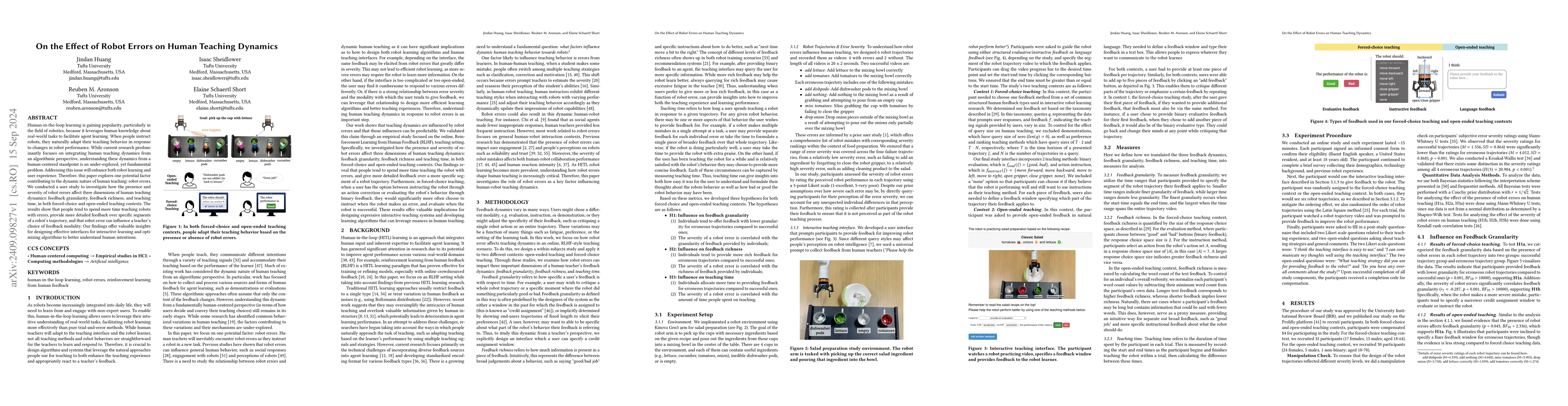 Thumbnail for On the Effect of Robot Errors on Human Teaching Dynamics