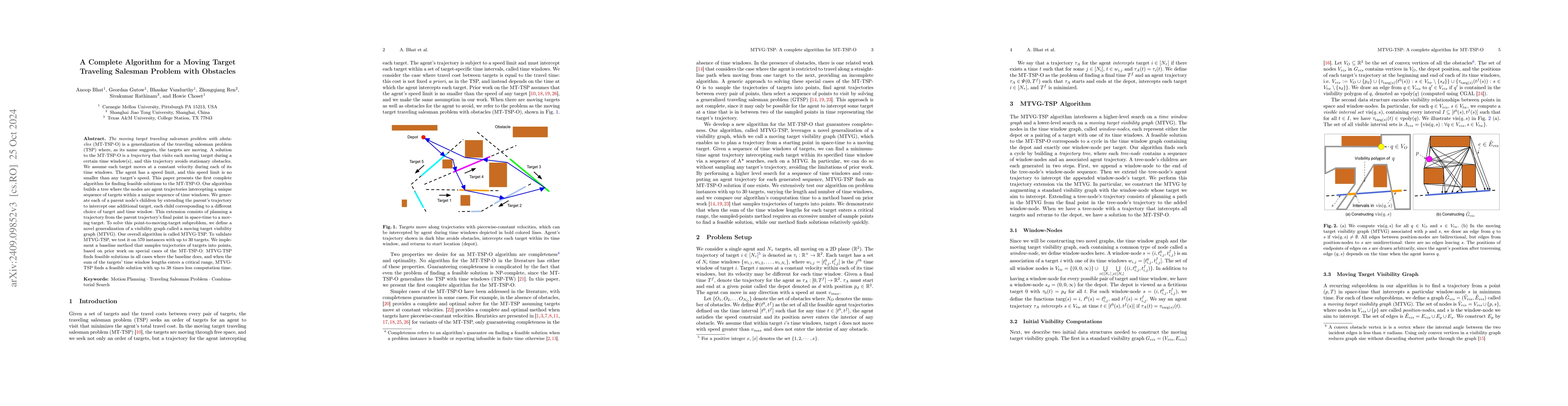 Thumbnail for A Complete Algorithm for a Moving Target Traveling Salesman Problem with
  Obstacles