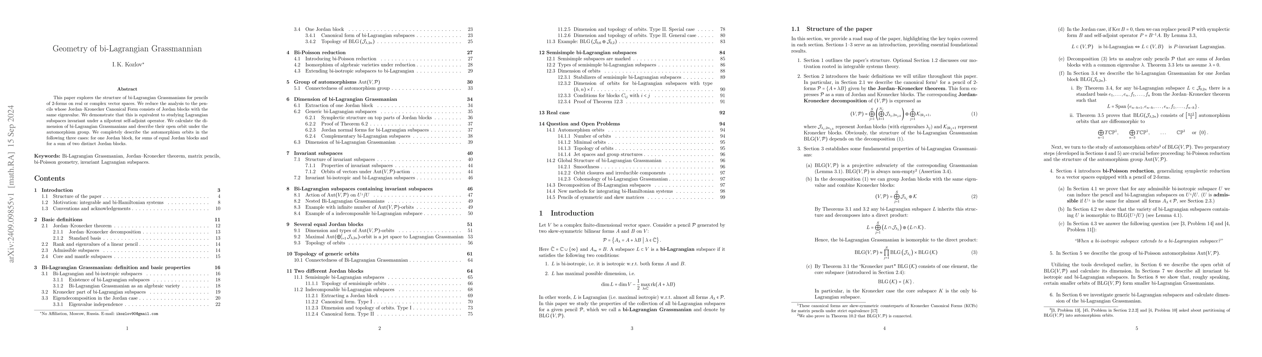 Thumbnail for Geometry of bi-Lagrangian Grassmannian