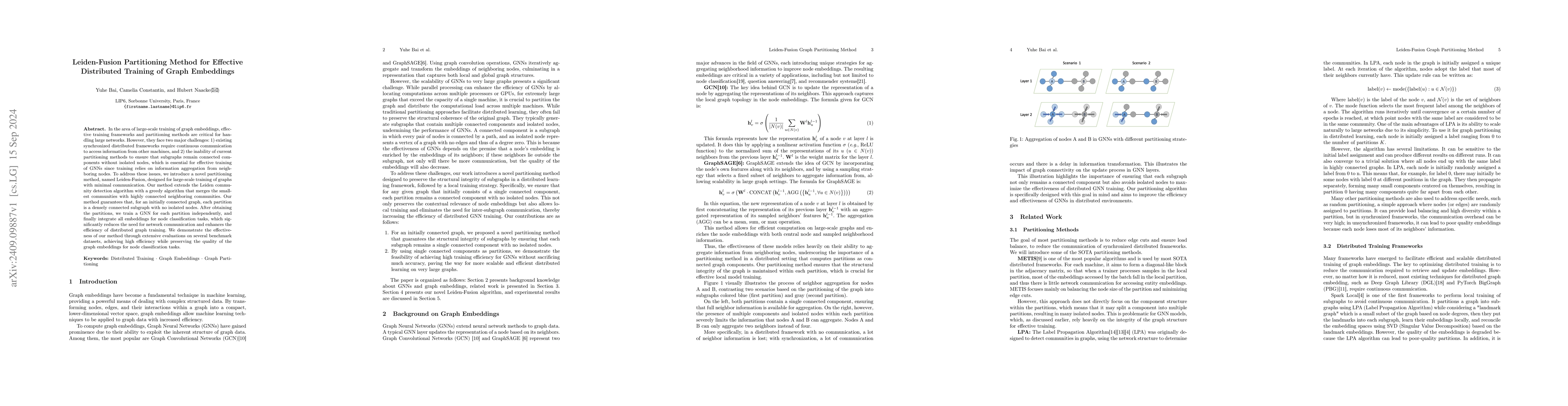 Thumbnail for Leiden-Fusion Partitioning Method for Effective Distributed Training of
  Graph Embeddings