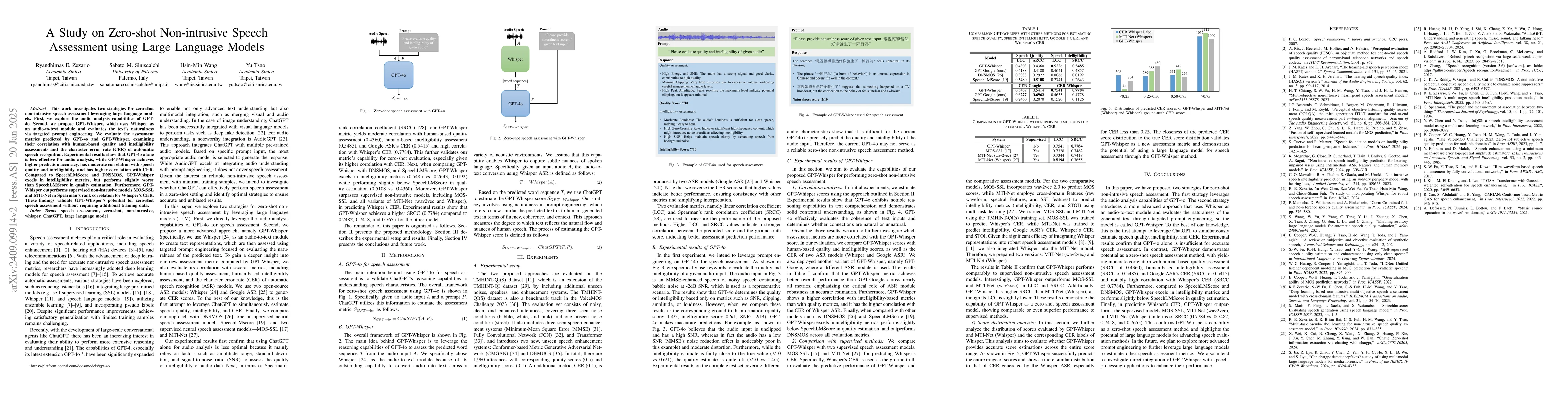 Thumbnail for A Study on Zero-shot Non-intrusive Speech Assessment using Large
  Language Models