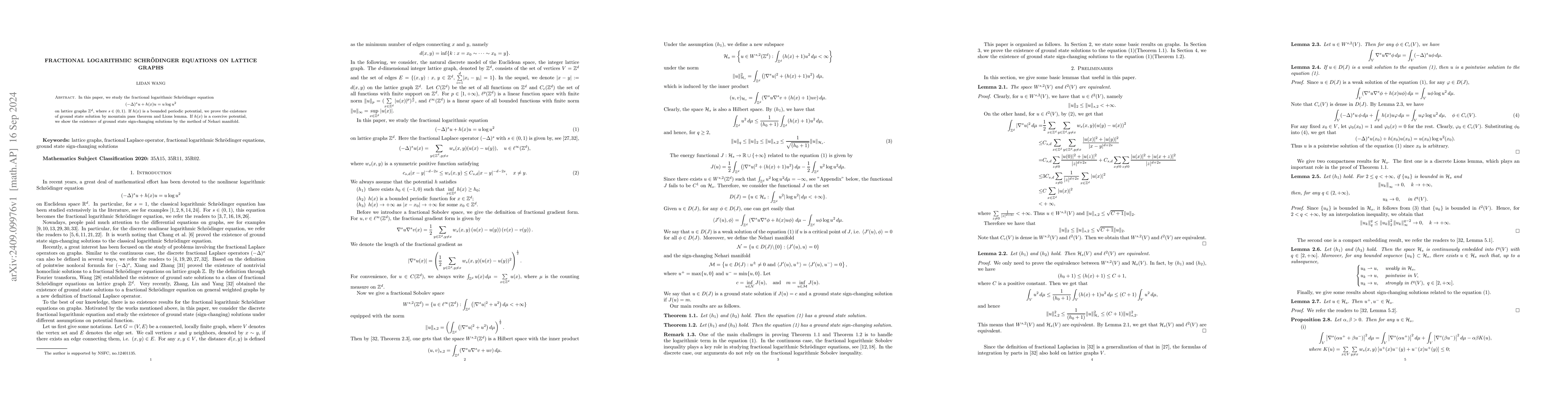 Thumbnail for Fractional logarithmic Schrödinger equations on lattice graphs