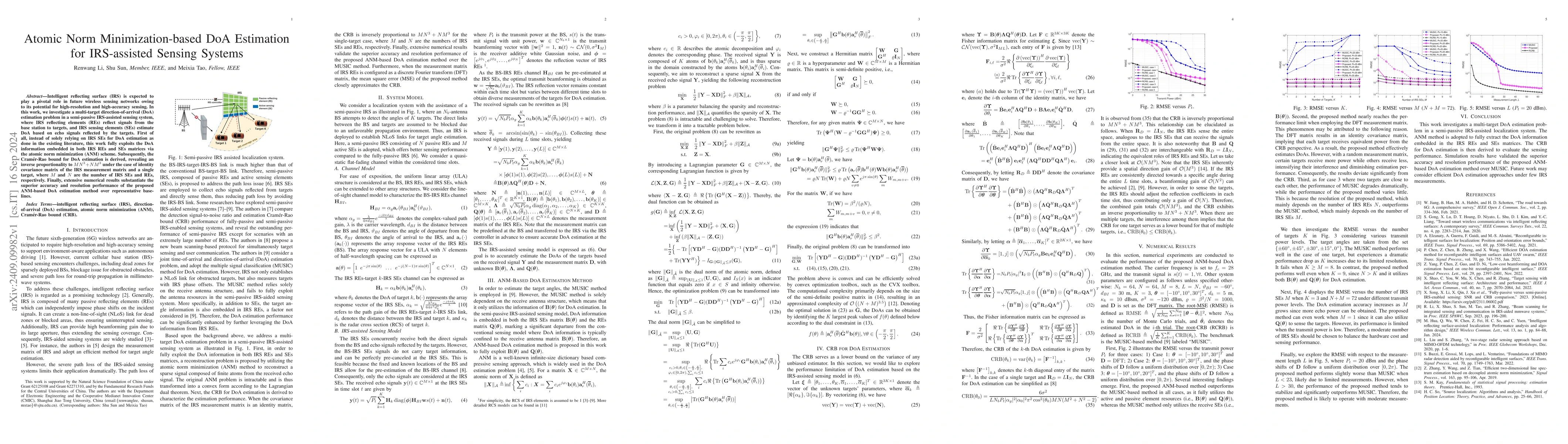 Thumbnail for Atomic Norm Minimization-based DoA Estimation for IRS-assisted Sensing
  Systems