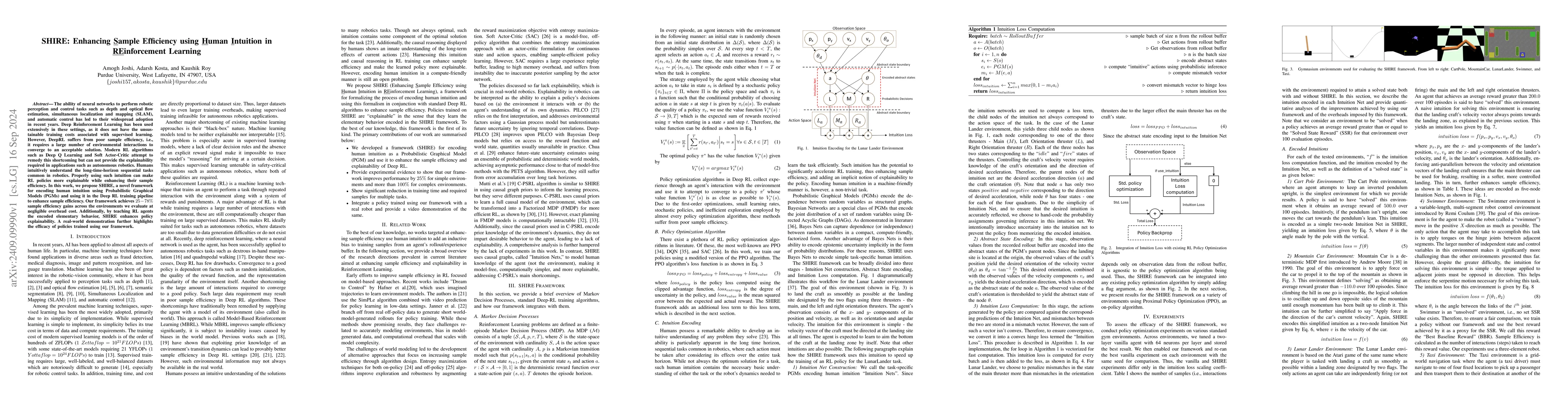 Thumbnail for SHIRE: Enhancing Sample Efficiency using Human Intuition in
  REinforcement Learning