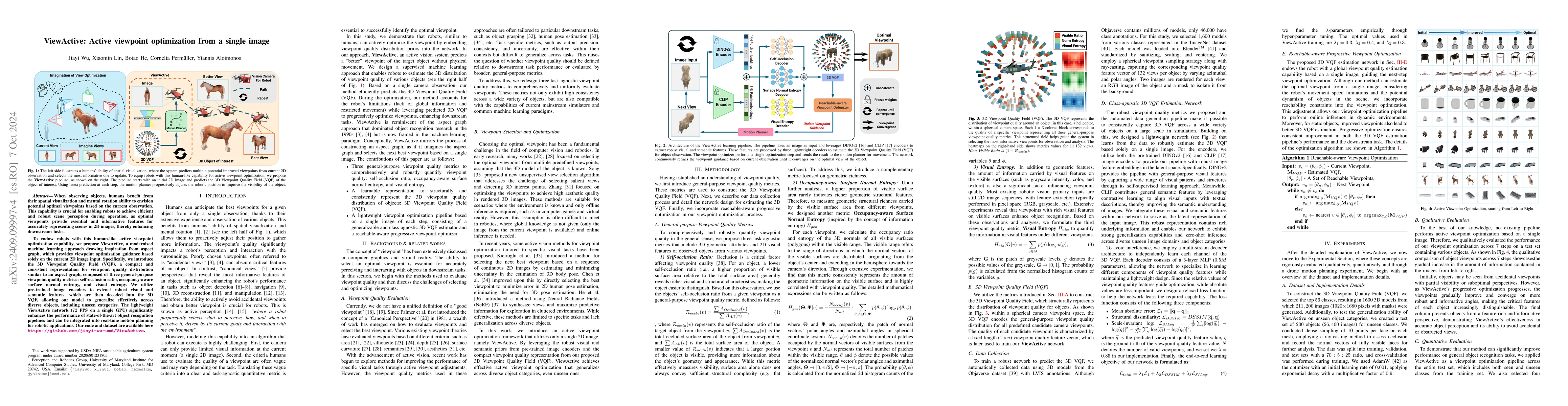 Thumbnail for ViewActive: Active viewpoint optimization from a single image