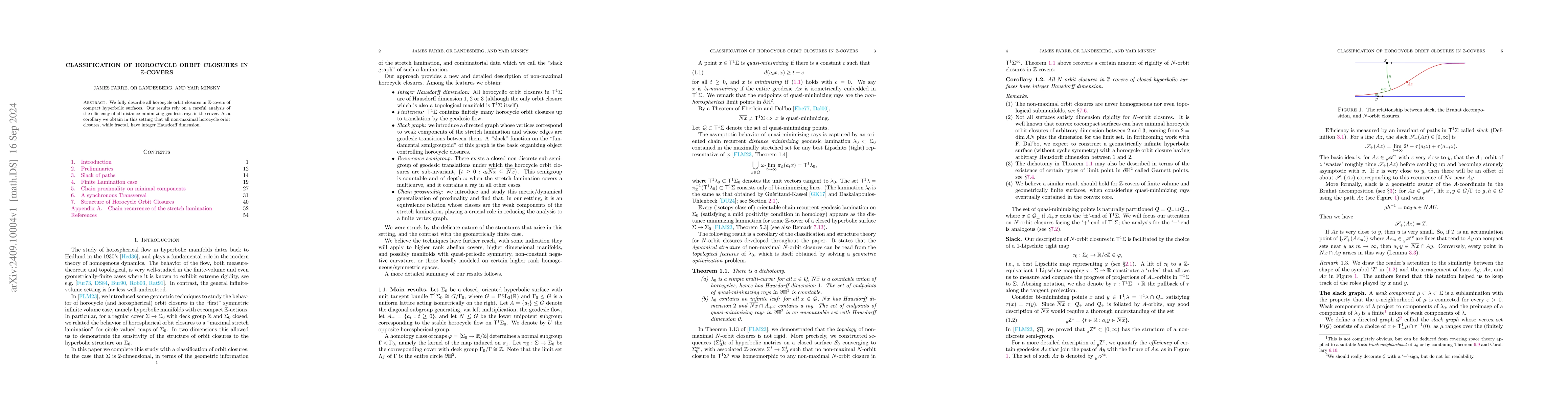 Thumbnail for Classification of horocycle orbit closures in $ \mathbb{Z} $-covers