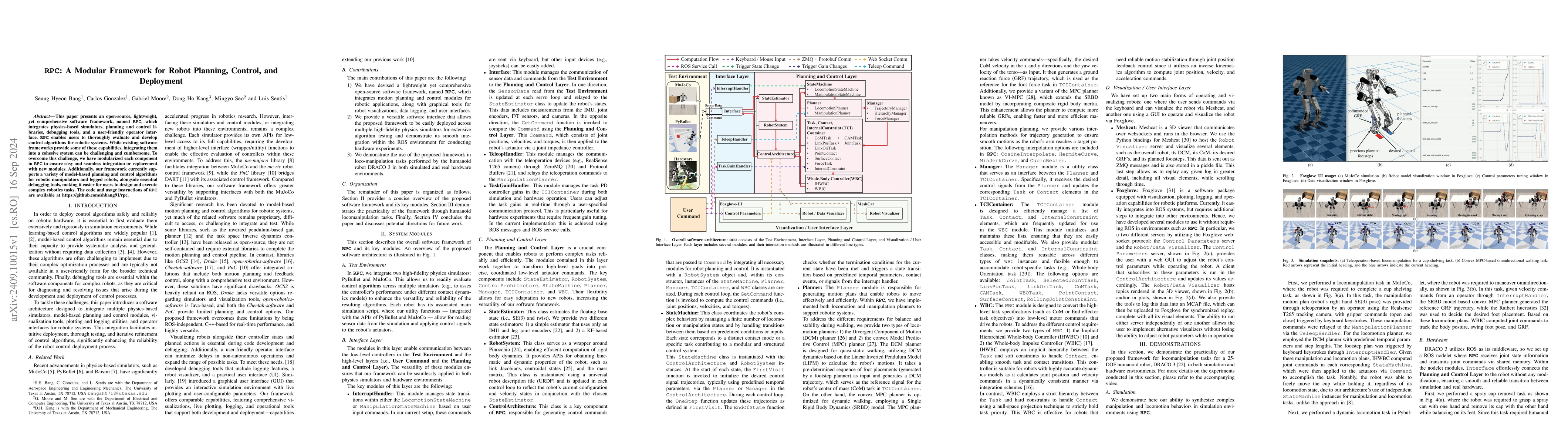 Thumbnail for RPC: A Modular Framework for Robot Planning, Control, and Deployment