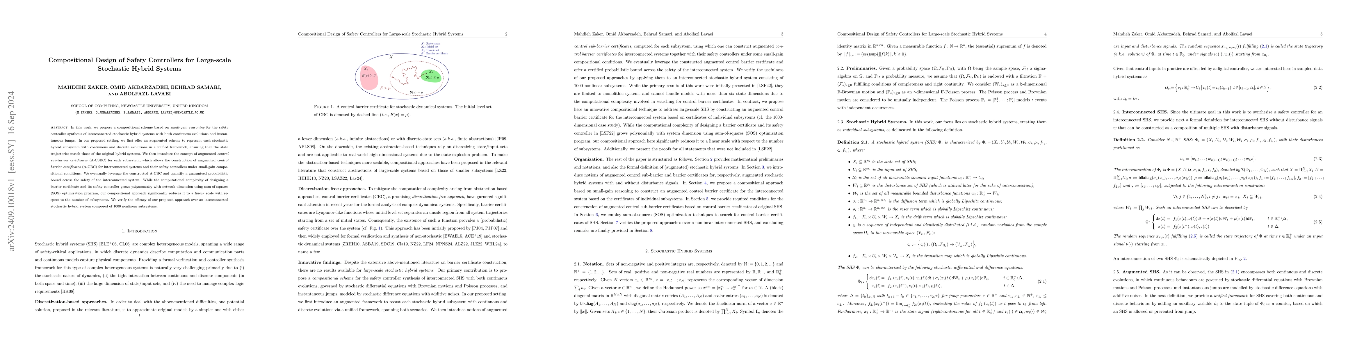 Thumbnail for Compositional Design of Safety Controllers for Large-scale Stochastic
  Hybrid Systems