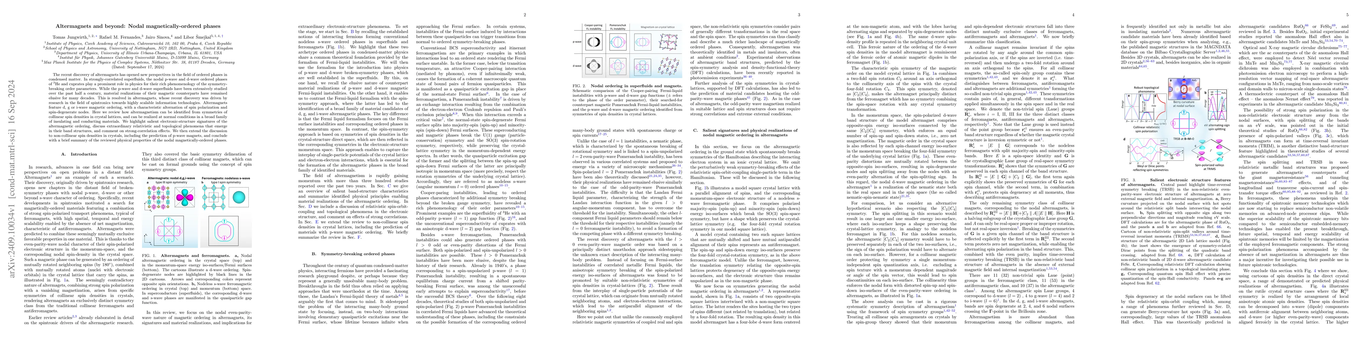 Thumbnail for Altermagnets and beyond: Nodal magnetically-ordered phases